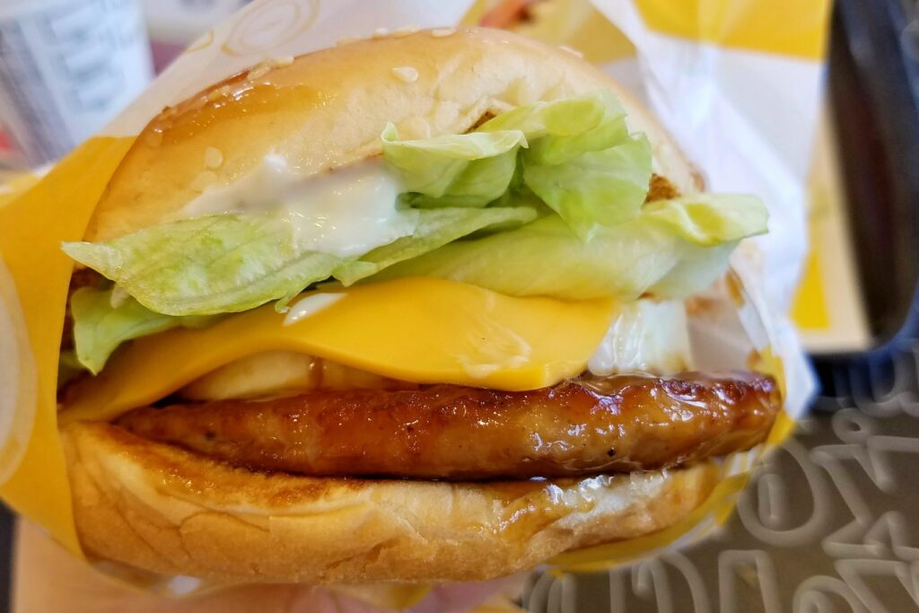 外食のハンバーガー